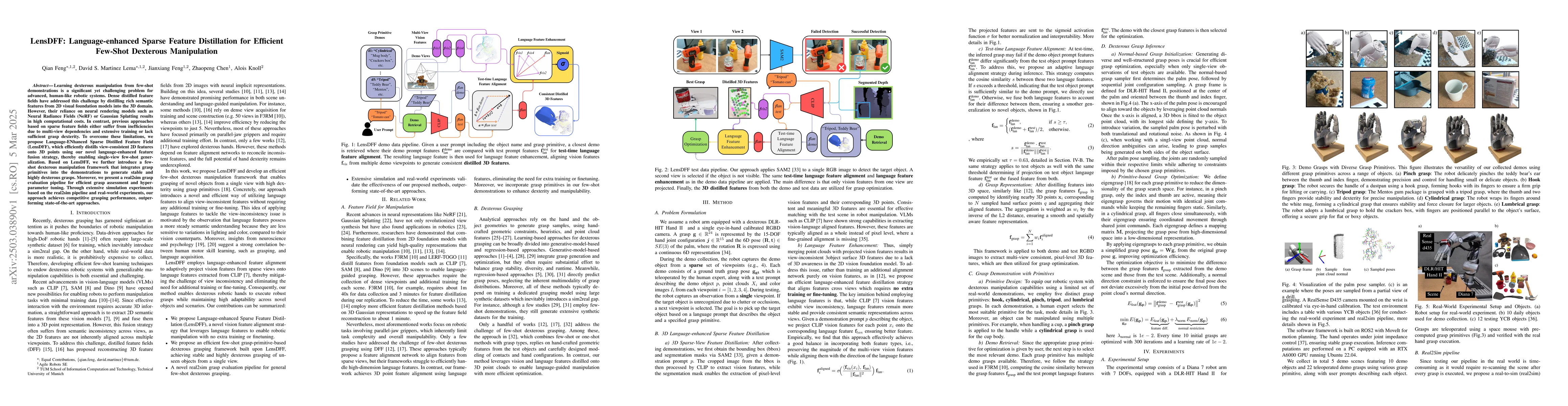 Thumbnail for LensDFF: Language-enhanced Sparse Feature Distillation for Efficient
  Few-Shot Dexterous Manipulation
