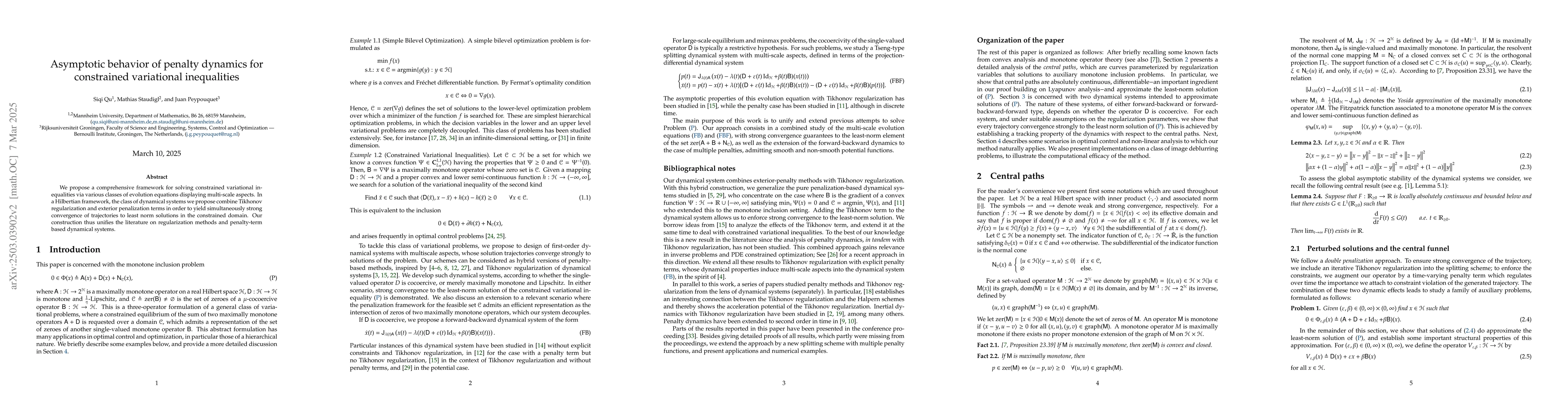 Thumbnail for Asymptotic behavior of penalty dynamics for constrained variational
  inequalities