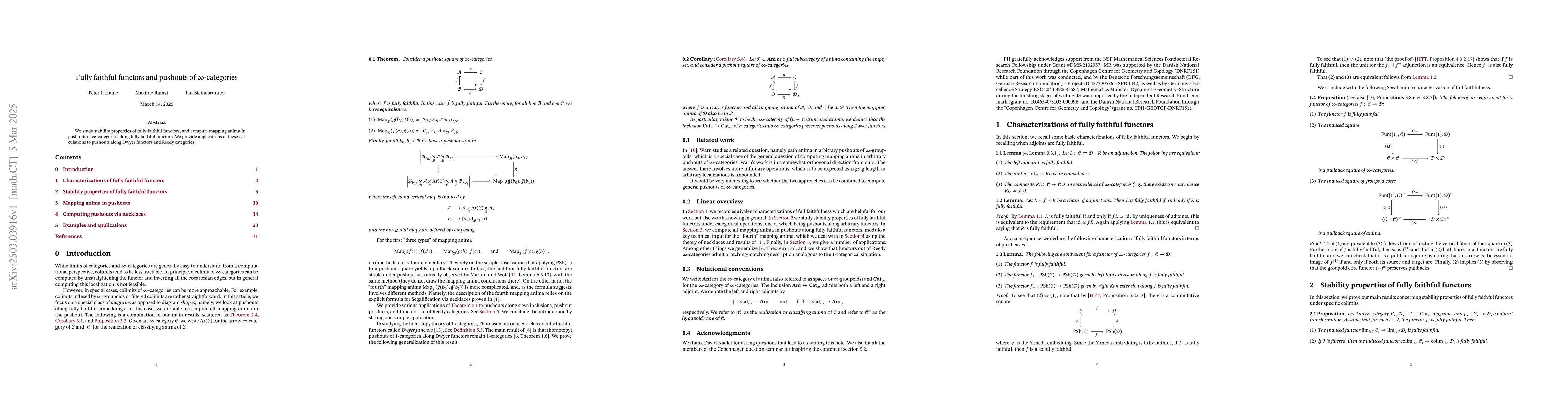Thumbnail for Fully faithful functors and pushouts of $\infty$-categories