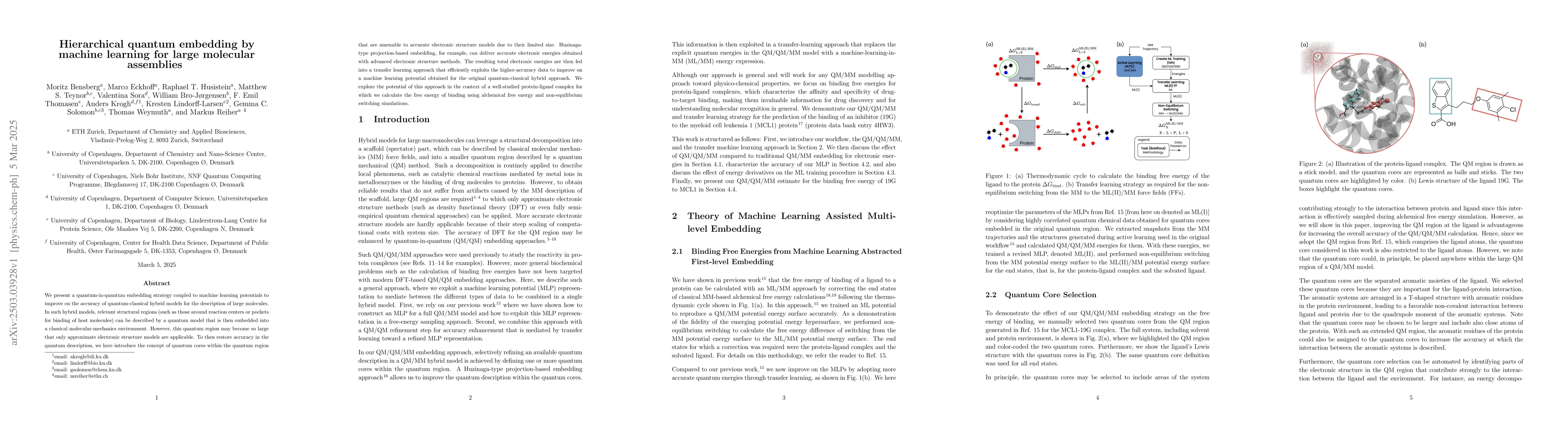 Thumbnail for Hierarchical quantum embedding by machine learning for large molecular
  assemblies
