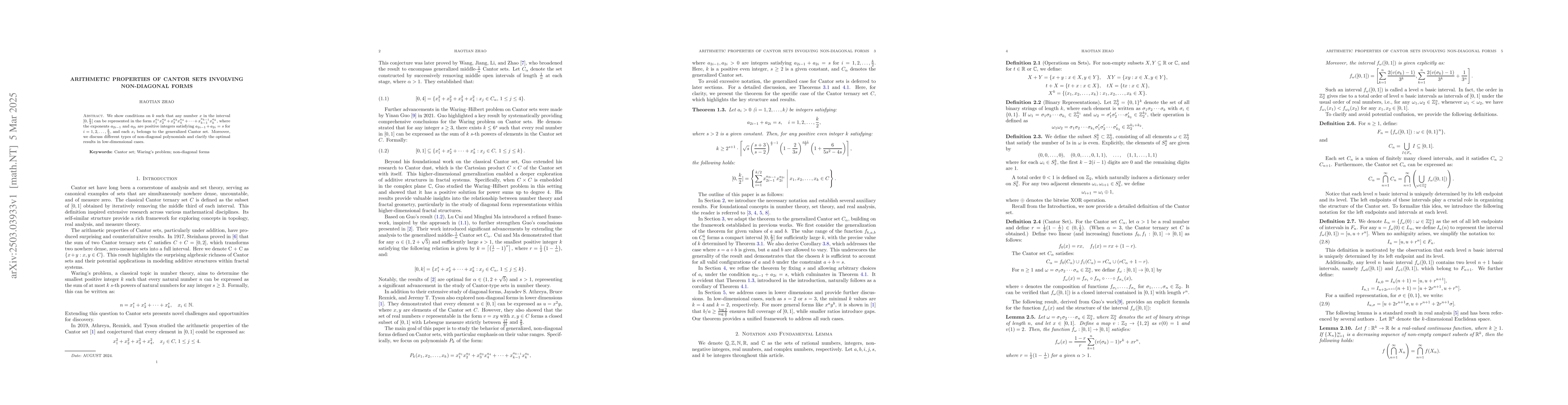Thumbnail for Arithmetic properties of Cantor sets involving non-diagonal forms