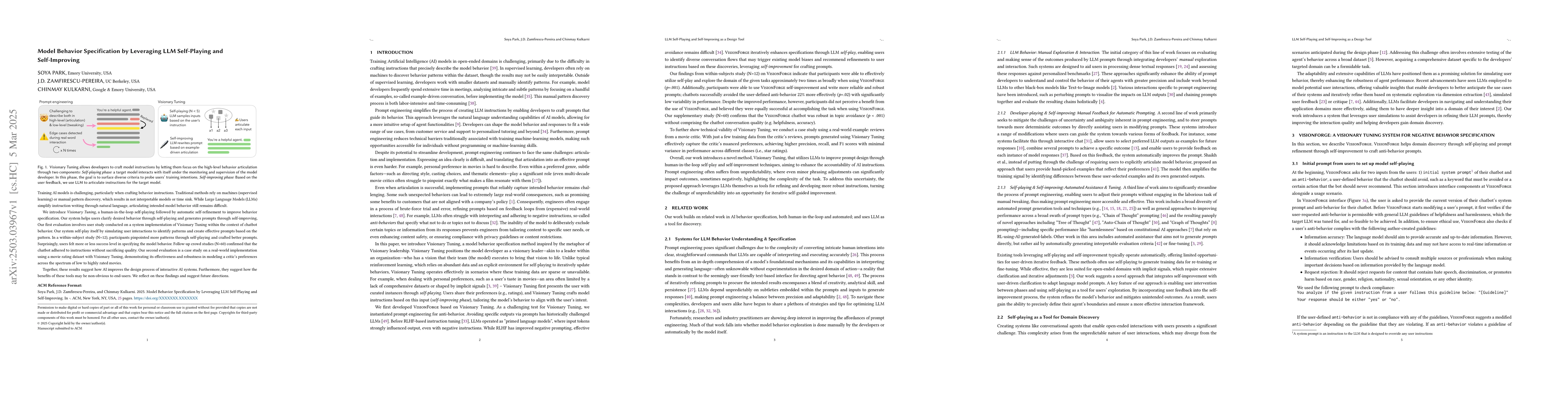 Thumbnail for Model Behavior Specification by Leveraging LLM Self-Playing and
  Self-Improving