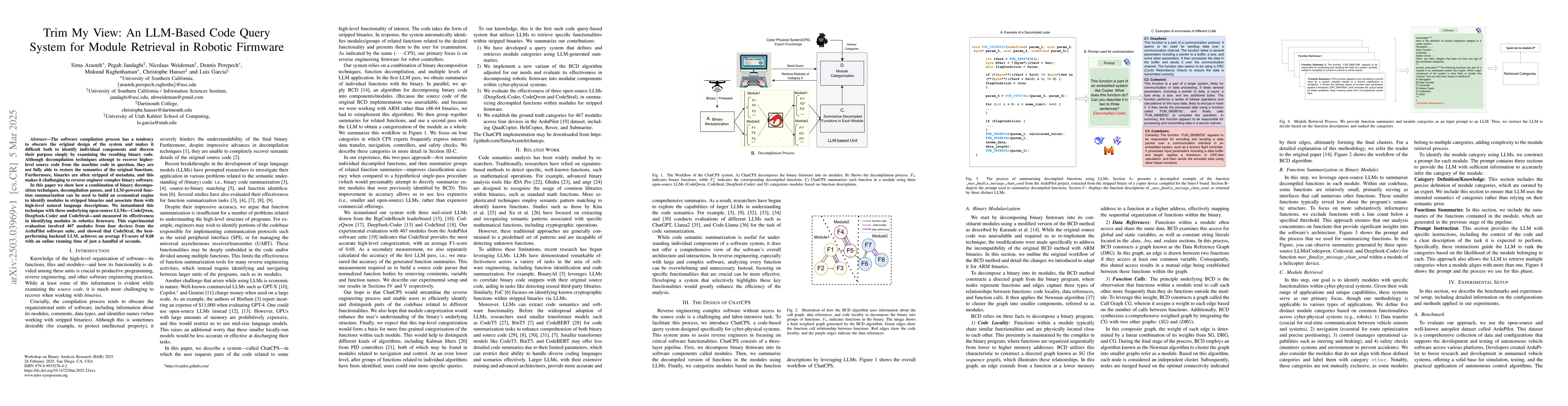Thumbnail for Trim My View: An LLM-Based Code Query System for Module Retrieval in
  Robotic Firmware