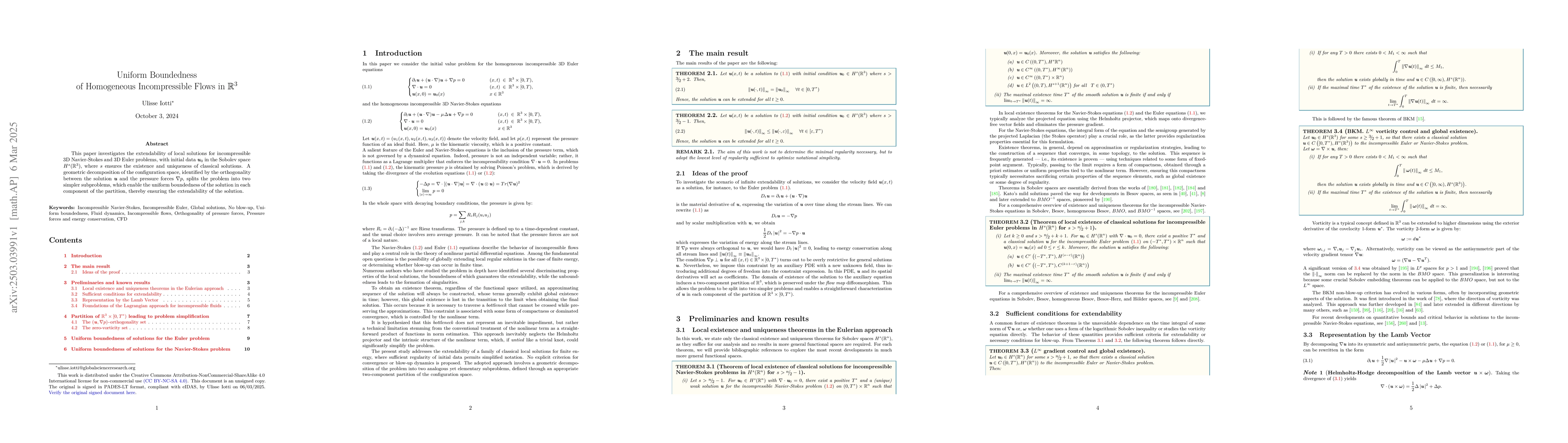 Thumbnail for Uniform Boundedness of Homogeneous Incompressible Flows in
  $\mathbb{R}^3$