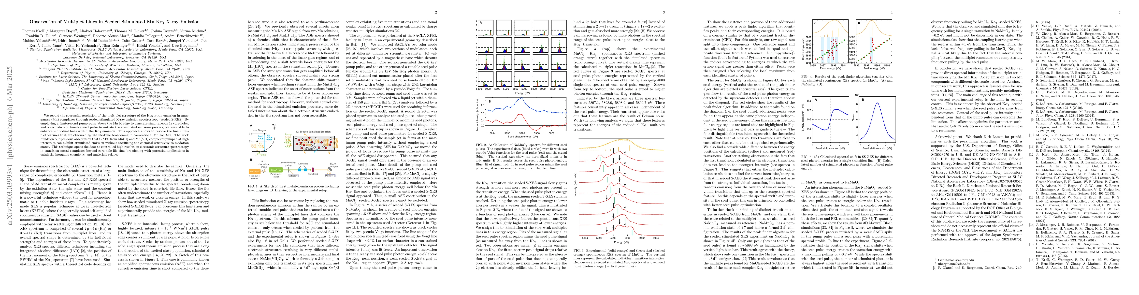 Thumbnail for Observation of Multiplet Lines in Seeded Stimulated Mn Kα1 X-ray
  Emission