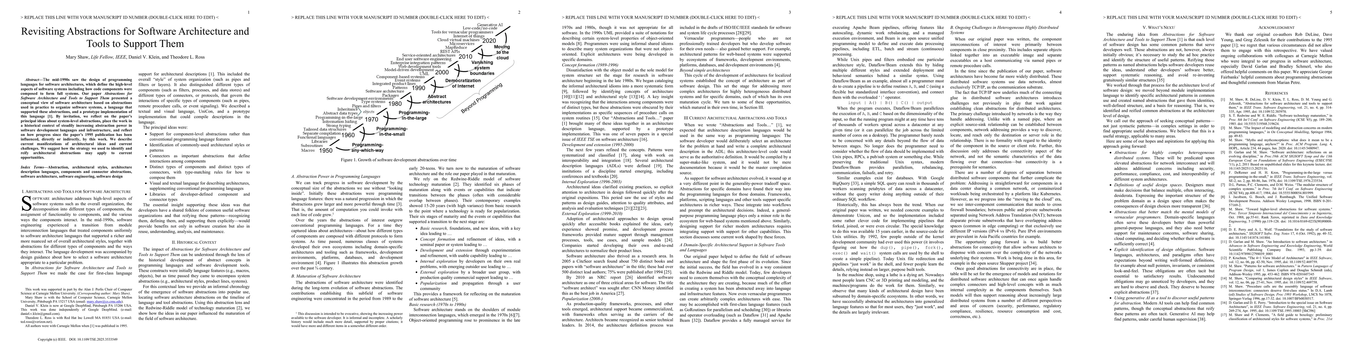 Thumbnail for Revisiting Abstractions for Software Architecture and Tools to Support
  Them