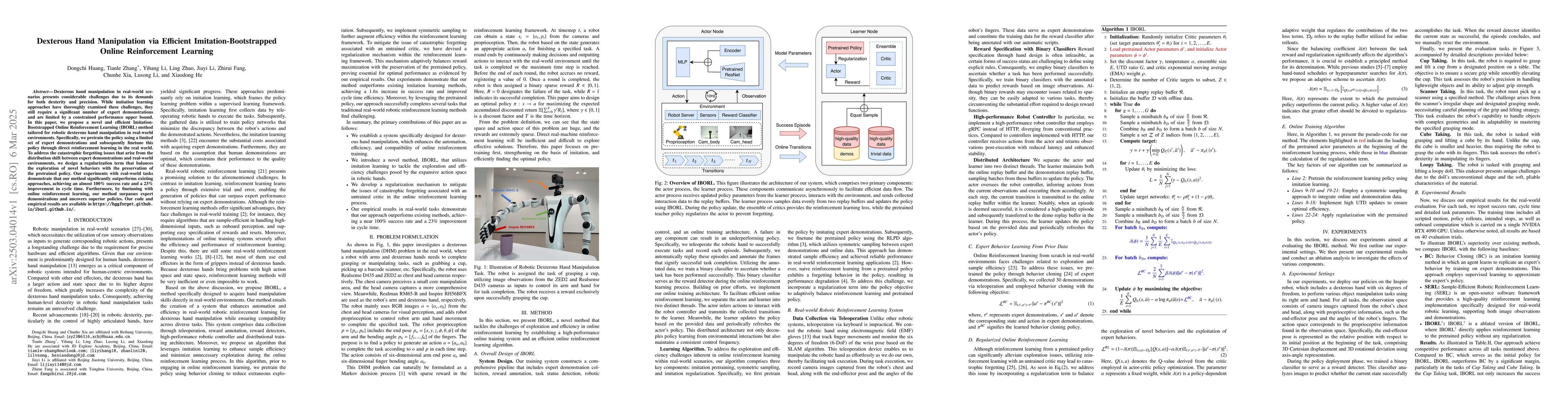 Thumbnail for Dexterous Hand Manipulation via Efficient Imitation-Bootstrapped Online
  Reinforcement Learning