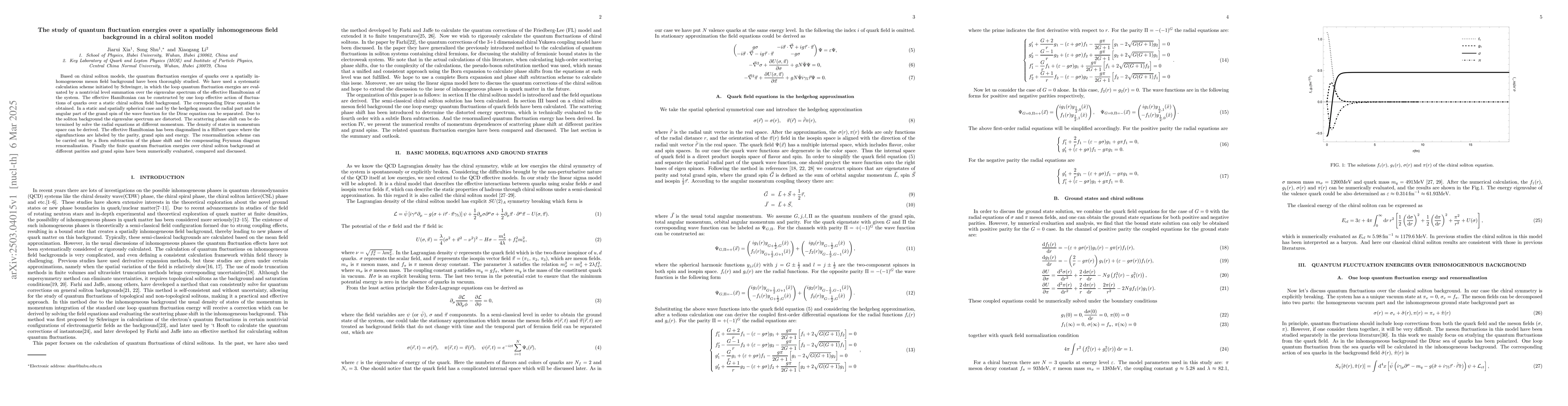 Thumbnail for The study of quantum fluctuation energies over a spatially inhomogeneous
  field background in a chiral soliton model