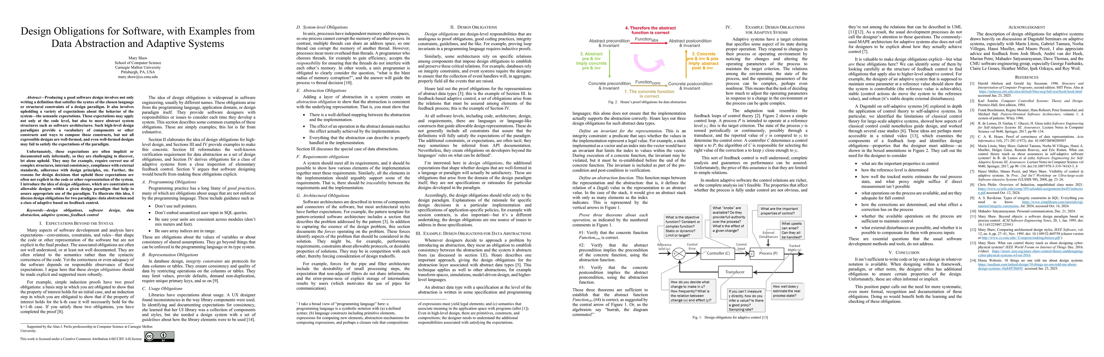Thumbnail for Design Obligations for Software, with Examples from Data Abstraction and
  Adaptive Systems
