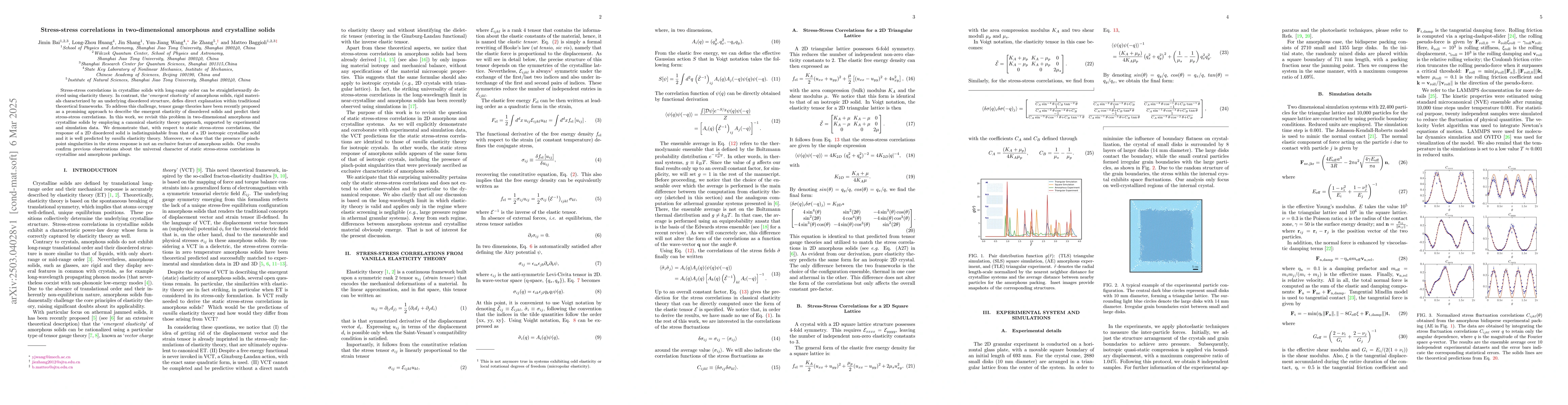 Thumbnail for Stress-stress correlations in two-dimensional amorphous and crystalline
  solids