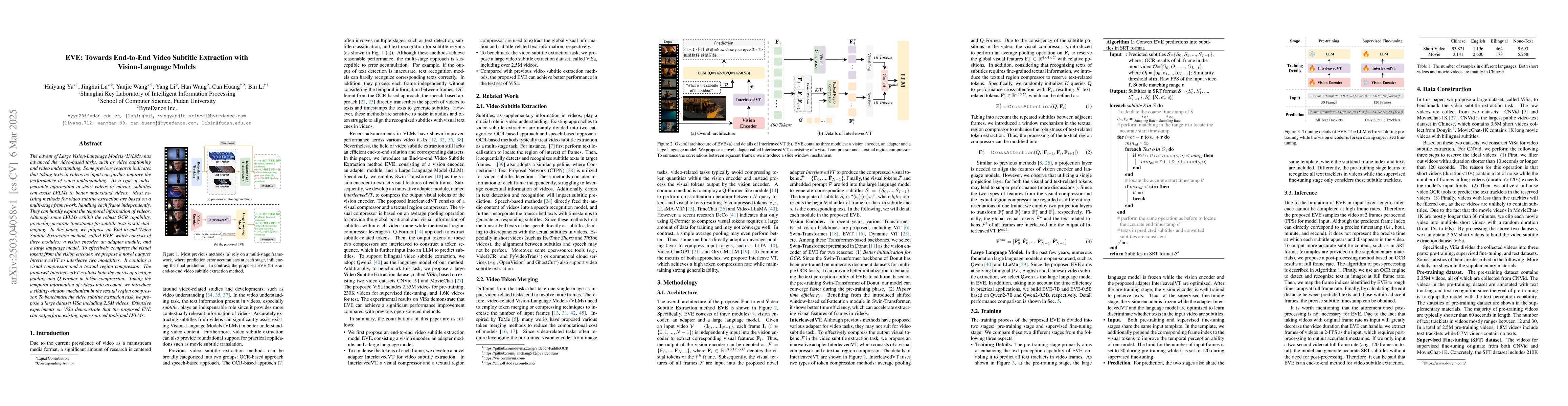 Thumbnail for EVE: Towards End-to-End Video Subtitle Extraction with Vision-Language
  Models
