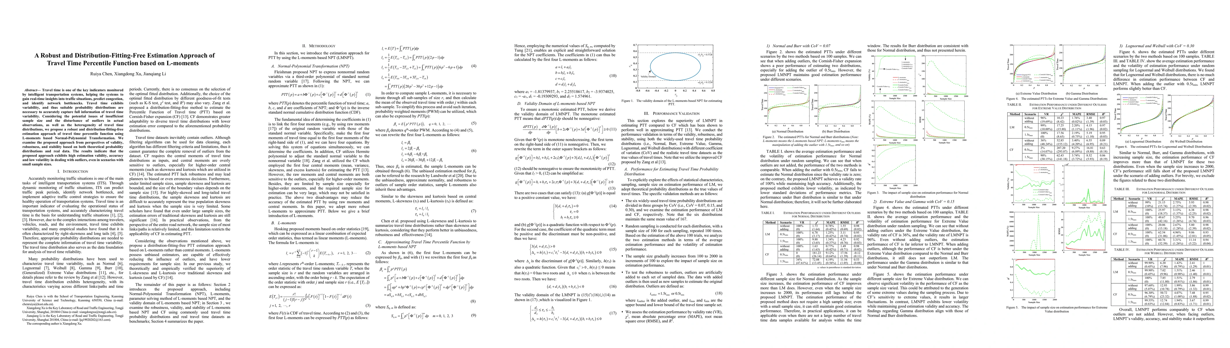 Thumbnail for A Robust and Distribution-Fitting-Free Estimation Approach of Travel
  Time Percentile Function based on L-moments