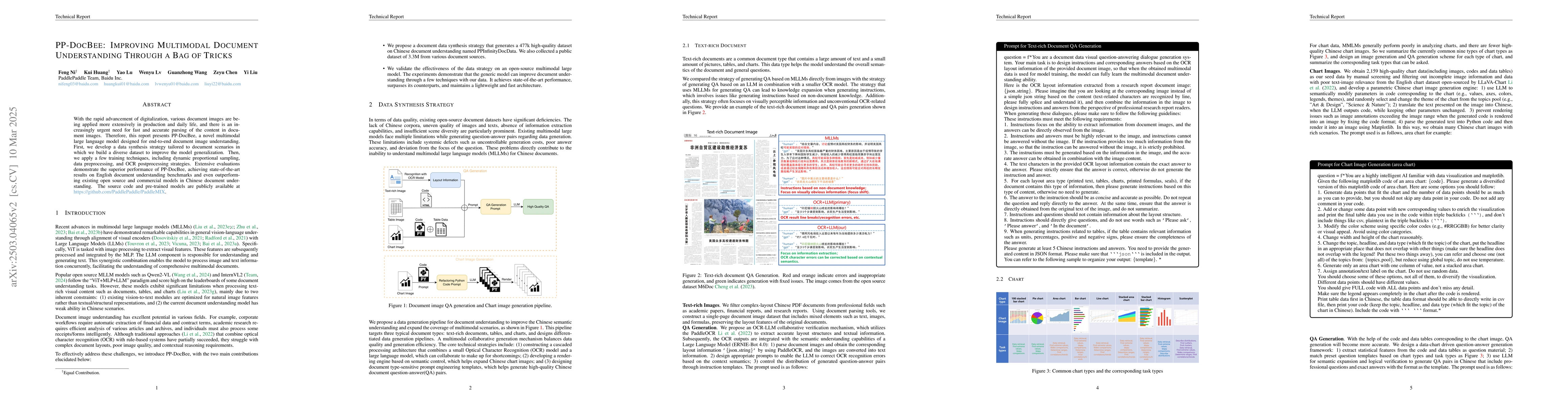 Thumbnail for PP-DocBee: Improving Multimodal Document Understanding Through a Bag of
  Tricks