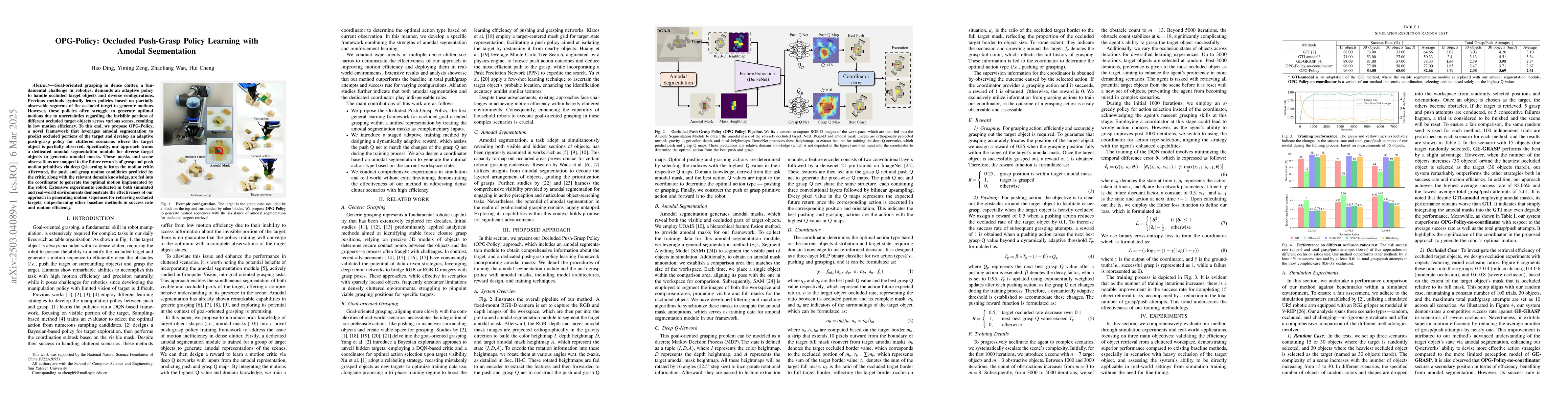 Thumbnail for OPG-Policy: Occluded Push-Grasp Policy Learning with Amodal Segmentation