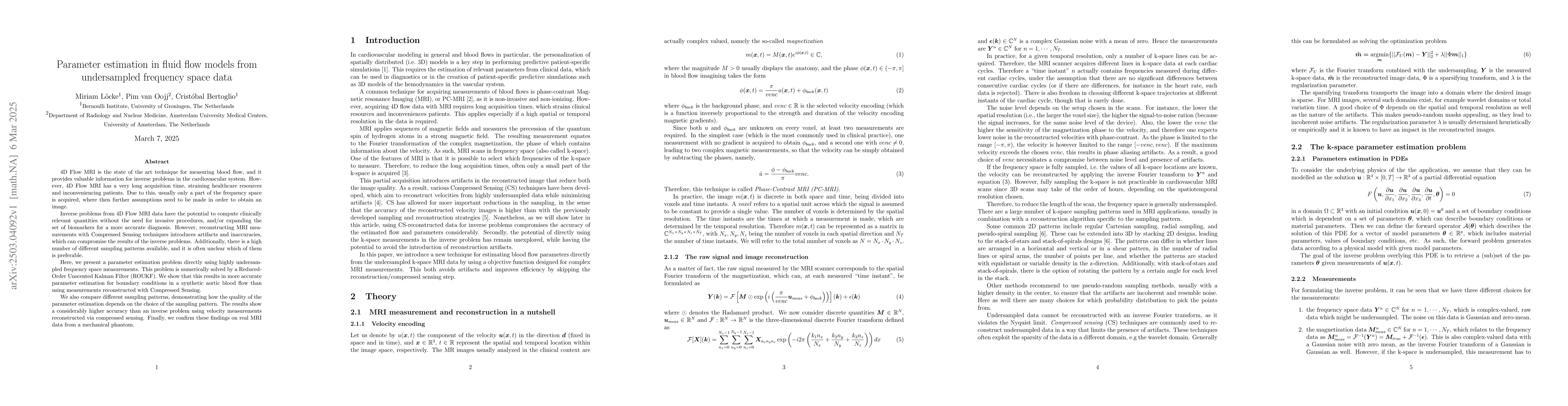 Thumbnail for Parameter estimation in fluid flow models from undersampled frequency
  space data