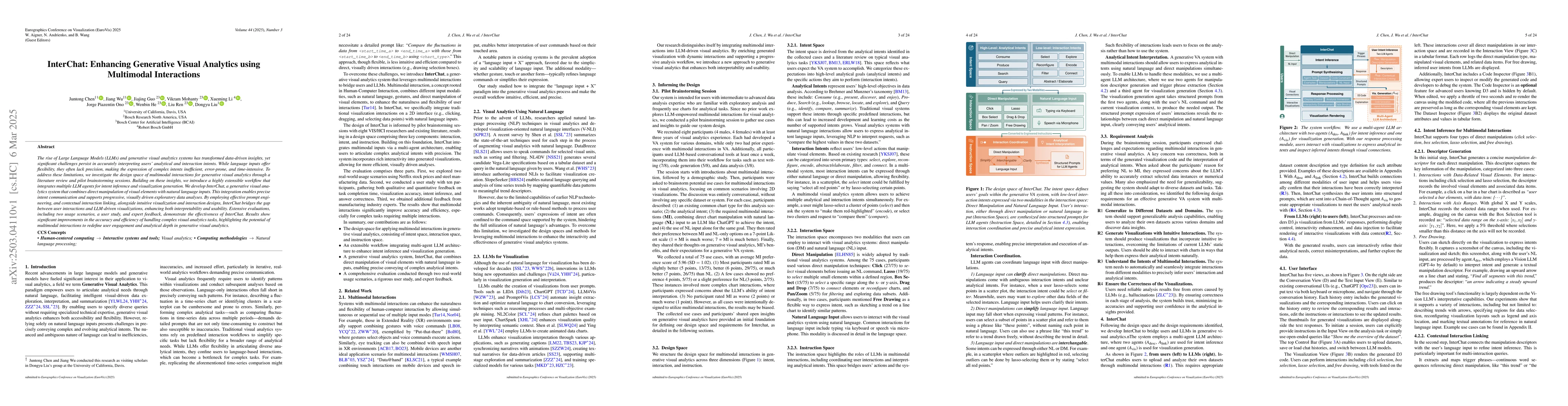 Thumbnail for InterChat: Enhancing Generative Visual Analytics using Multimodal
  Interactions