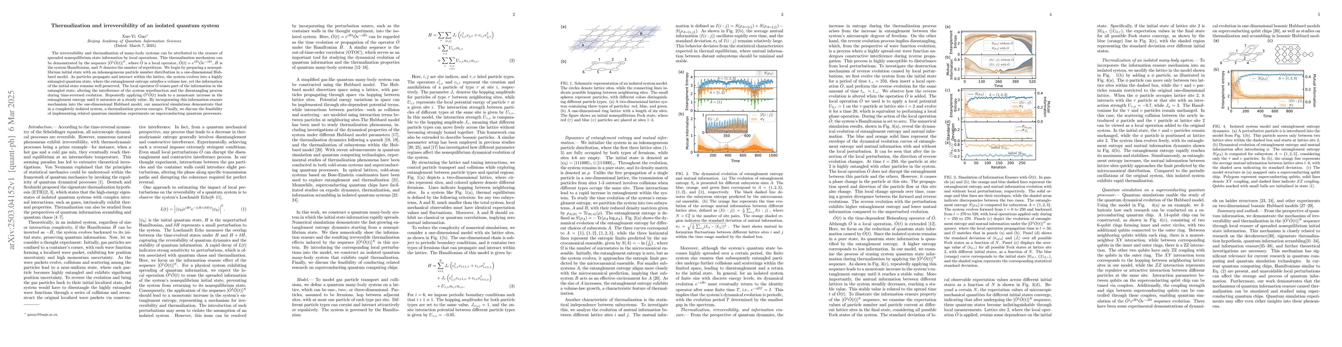 Thumbnail for Thermalization and irreversibility of an isolated quantum system