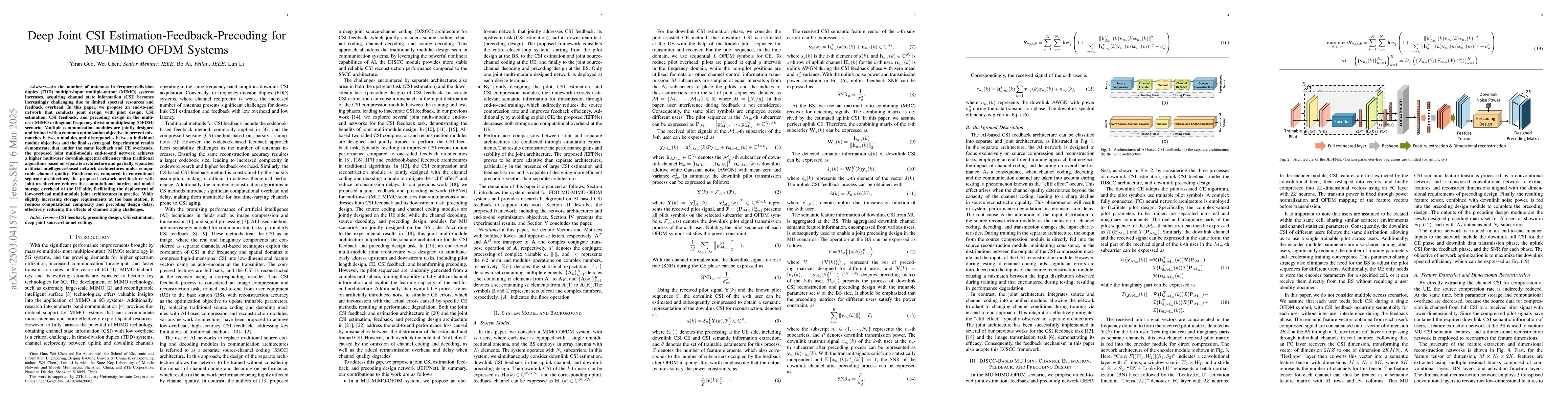 Thumbnail for Deep Joint CSI Estimation-Feedback-Precoding for MU-MIMO OFDM Systems