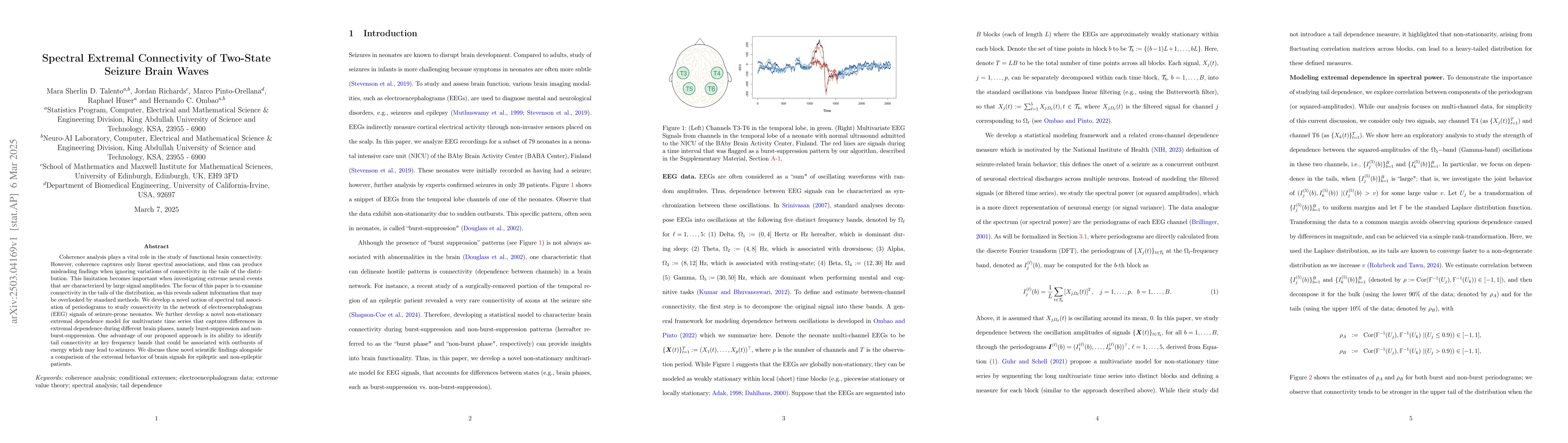 Thumbnail for Spectral Extremal Connectivity of Two-State Seizure Brain Waves