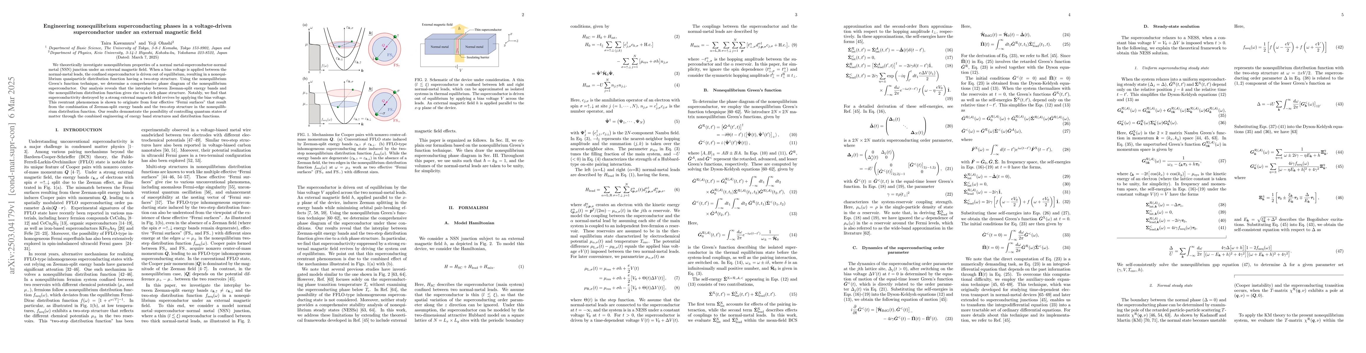 Thumbnail for Engineering nonequilibrium superconducting phases in a voltage-driven
  superconductor under an external magnetic field