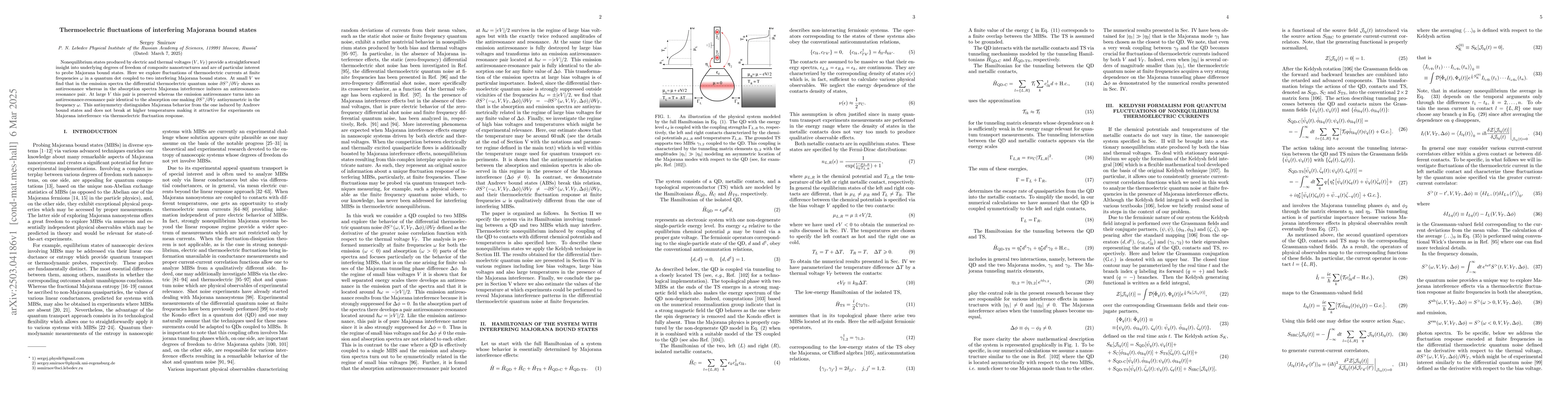 Thumbnail for Thermoelectric fluctuations of interfering Majorana bound states