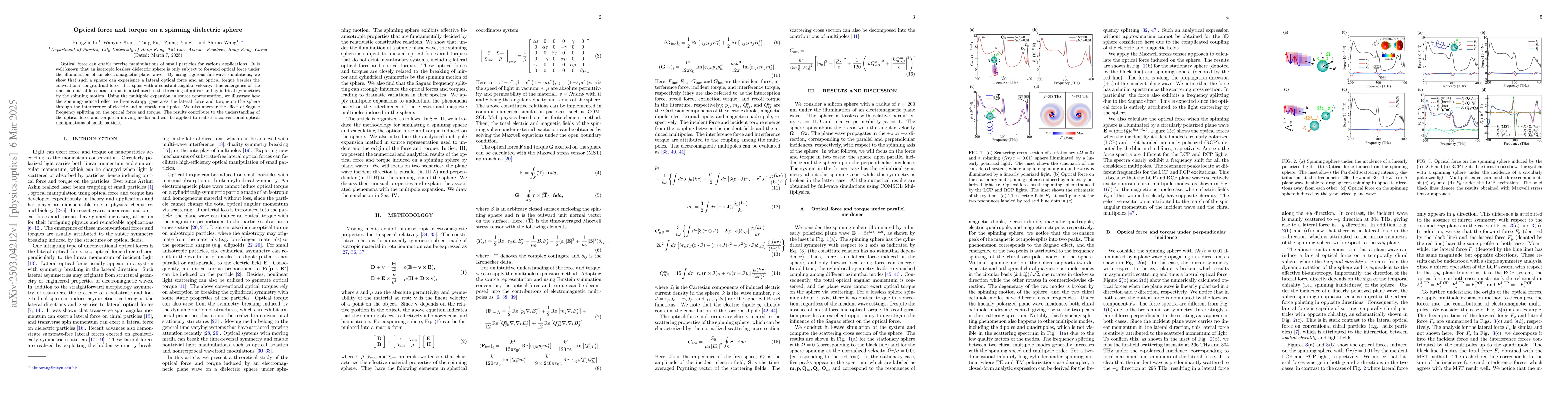 Thumbnail for Optical force and torque on a spinning dielectric sphere