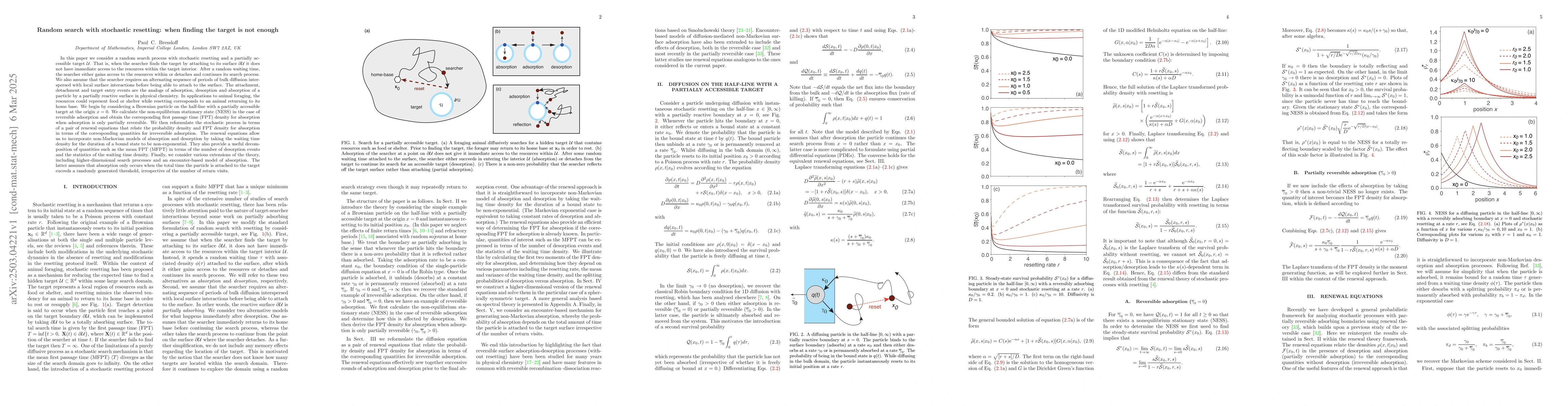 Thumbnail for Random search with stochastic resetting: when finding the target is not
  enough