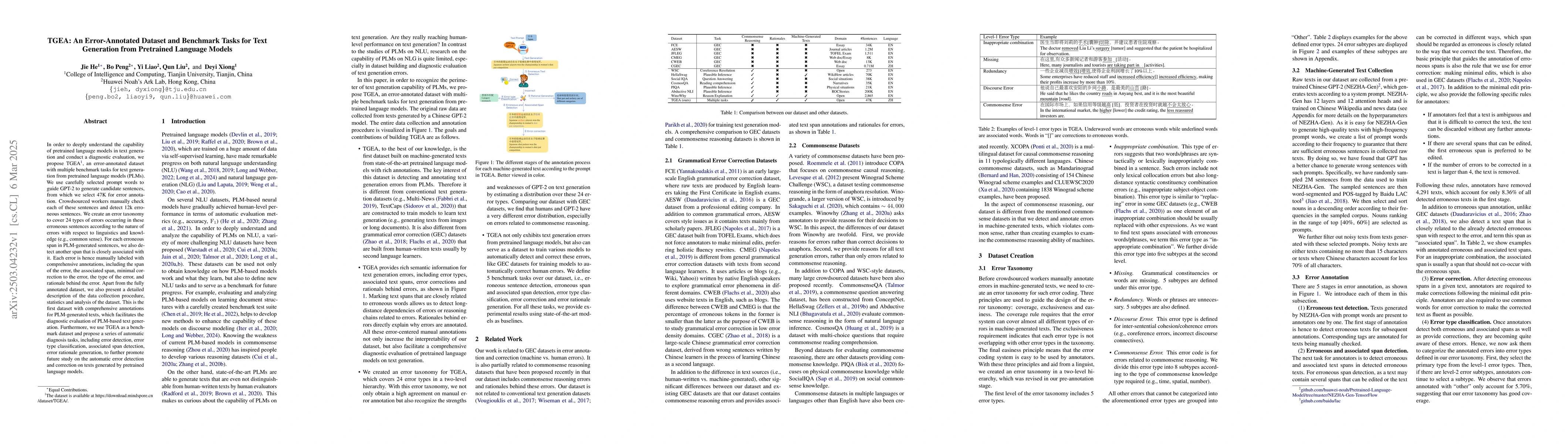 Thumbnail for Tgea: An error-annotated dataset and benchmark tasks for text generation
  from pretrained language models