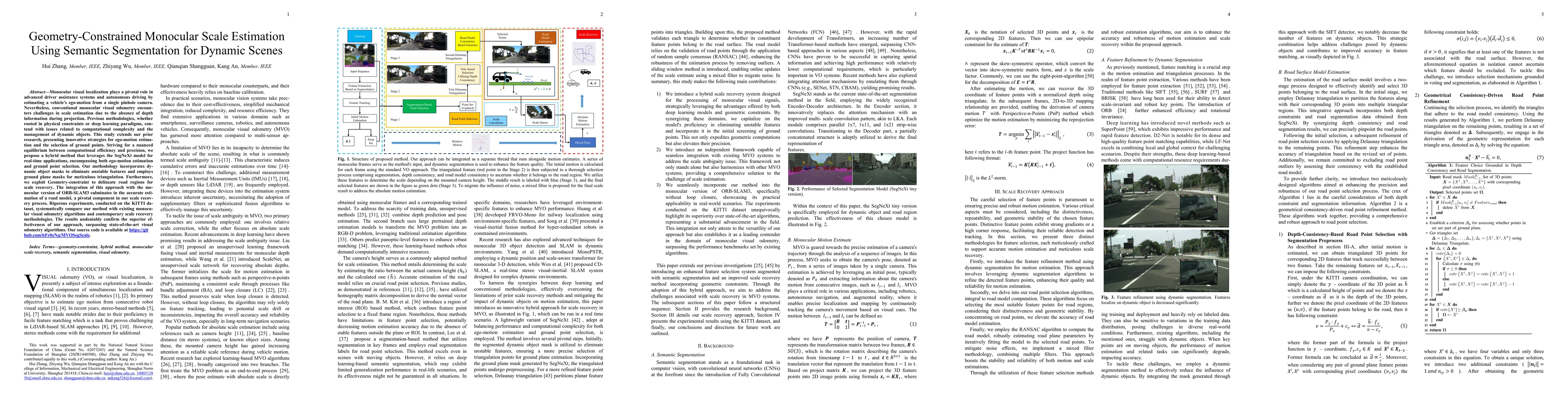 Thumbnail for Geometry-Constrained Monocular Scale Estimation Using Semantic
  Segmentation for Dynamic Scenes