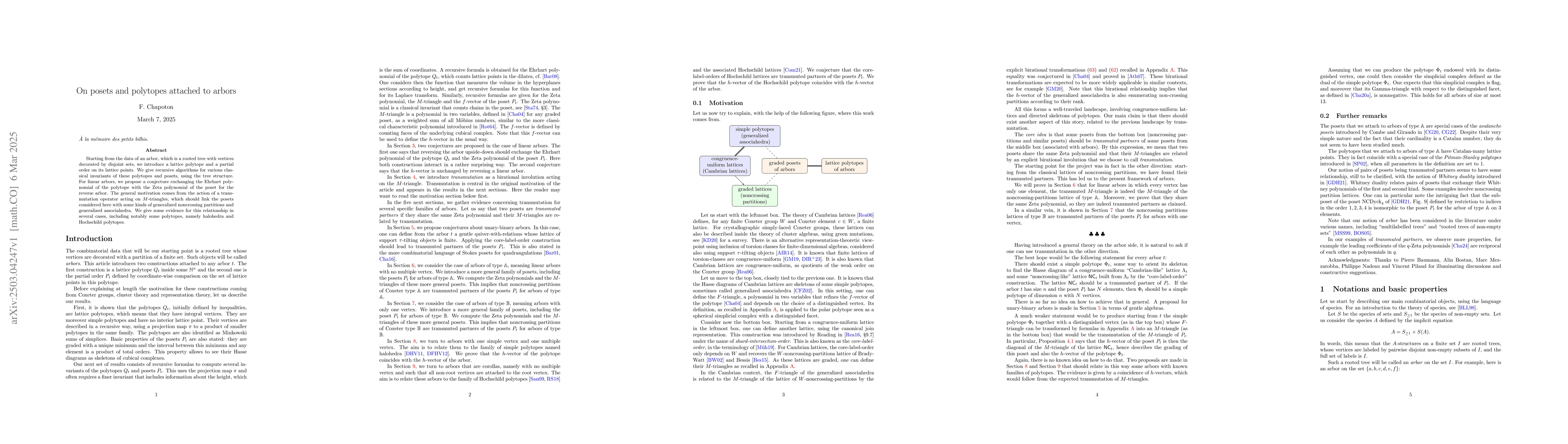 Thumbnail for On posets and polytopes attached to arbors