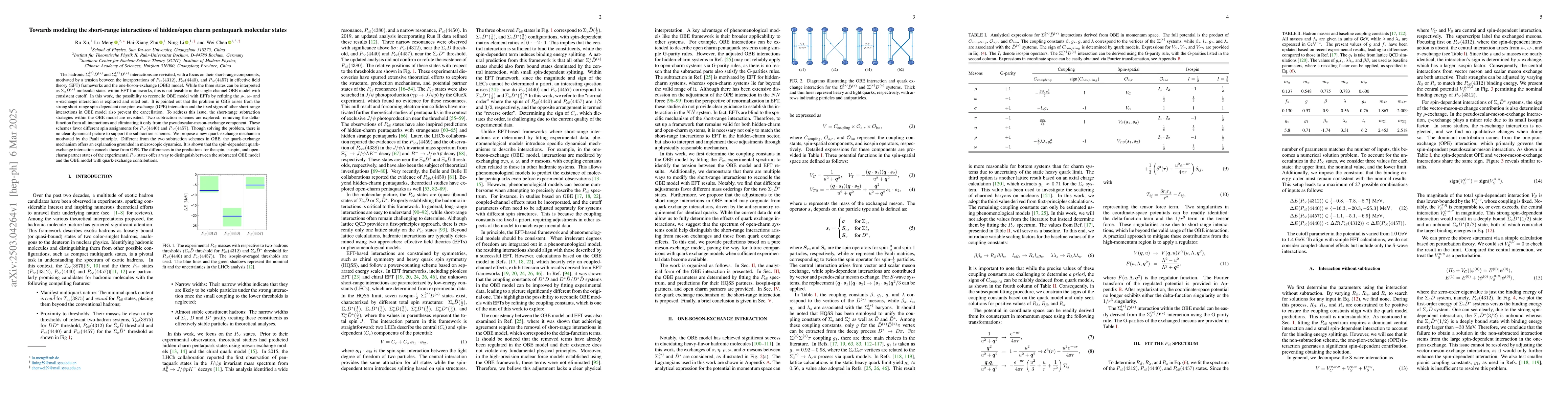 Thumbnail for Towards modeling the short-range interactions of hidden/open charm
  pentaquark molecular states
