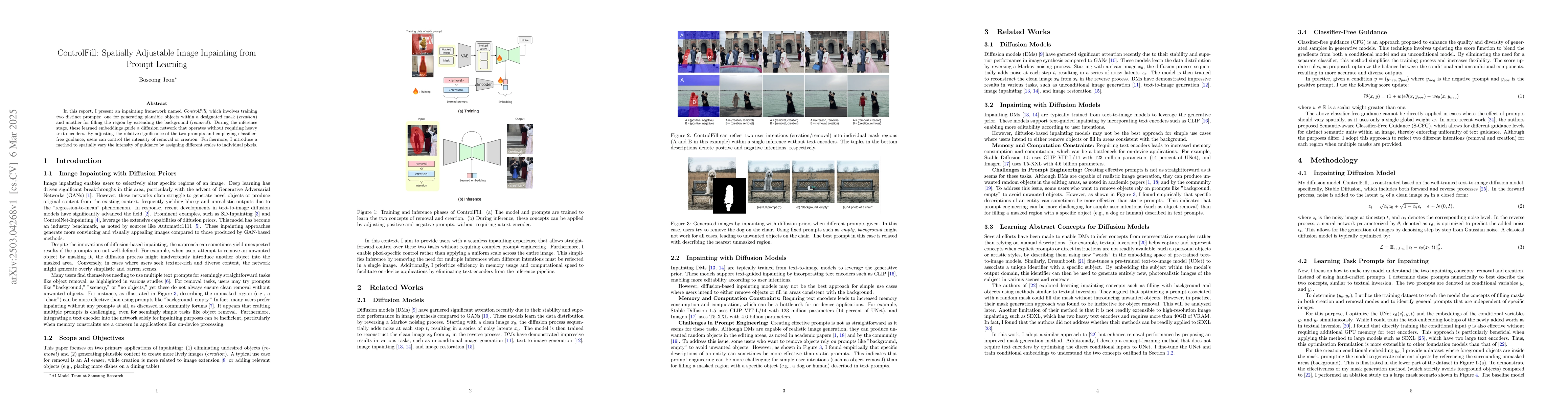 Thumbnail for ControlFill: Spatially Adjustable Image Inpainting from Prompt Learning