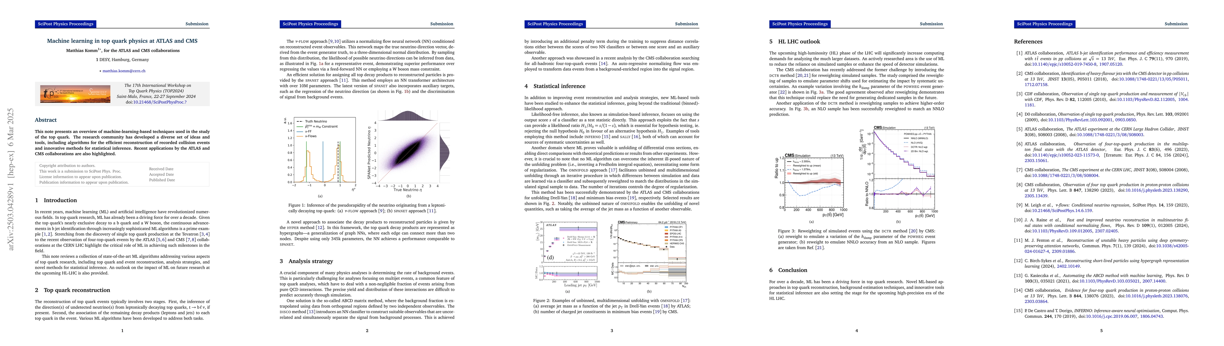 Thumbnail for Machine learning in top quark physics at ATLAS and CMS