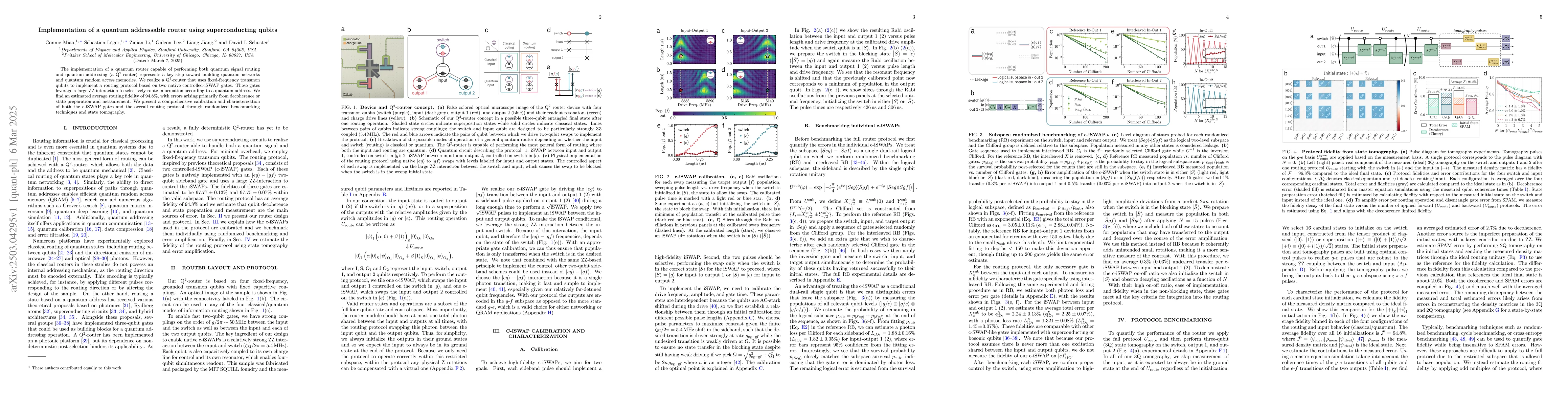 Thumbnail for Implementation of a quantum addressable router using superconducting
  qubits