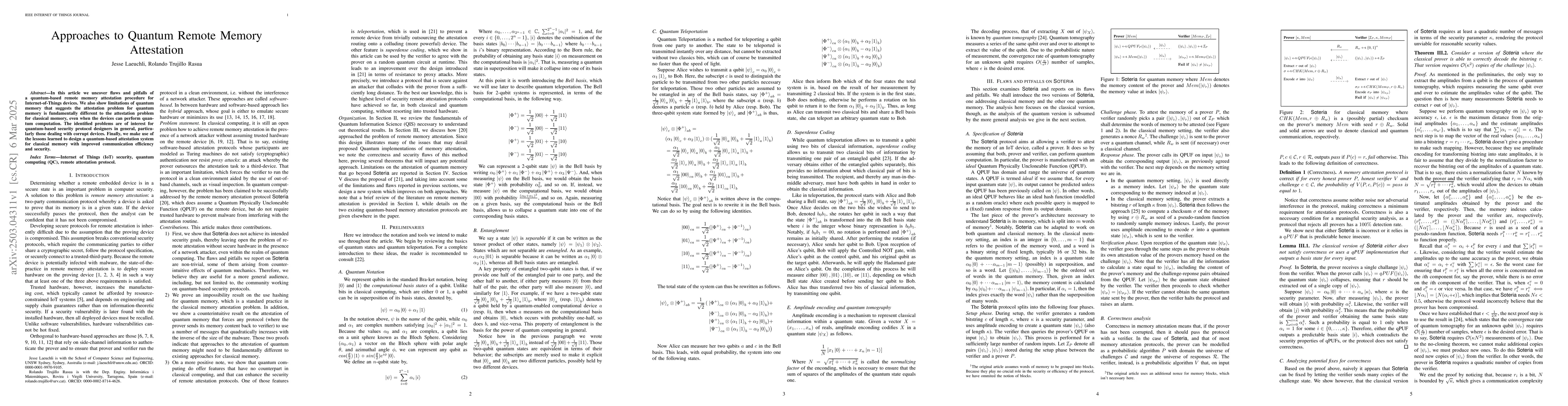 Thumbnail for Approaches to Quantum Remote Memory Attestation