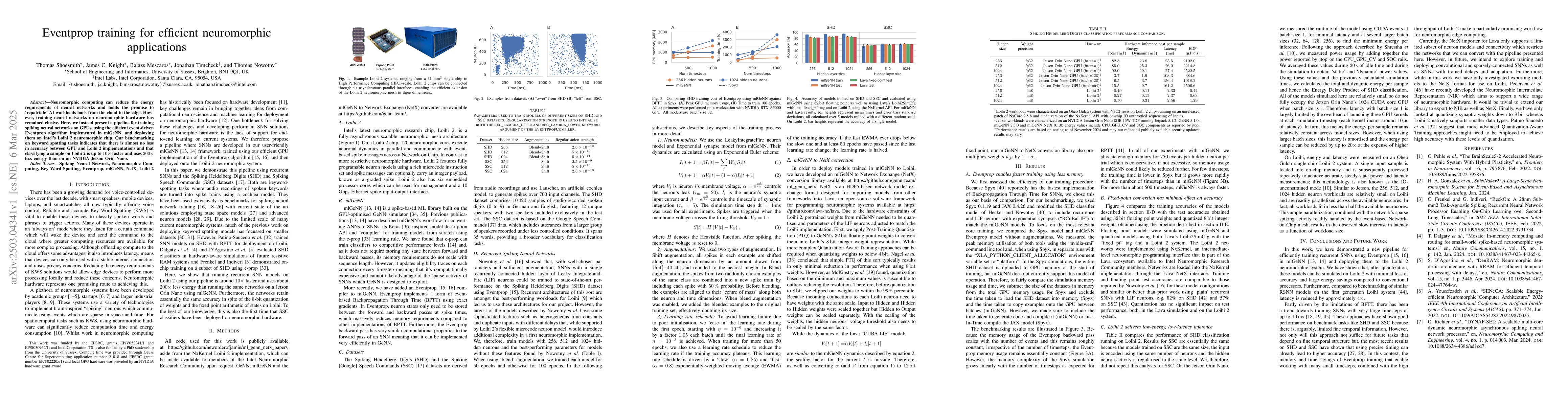 Thumbnail for Eventprop training for efficient neuromorphic applications