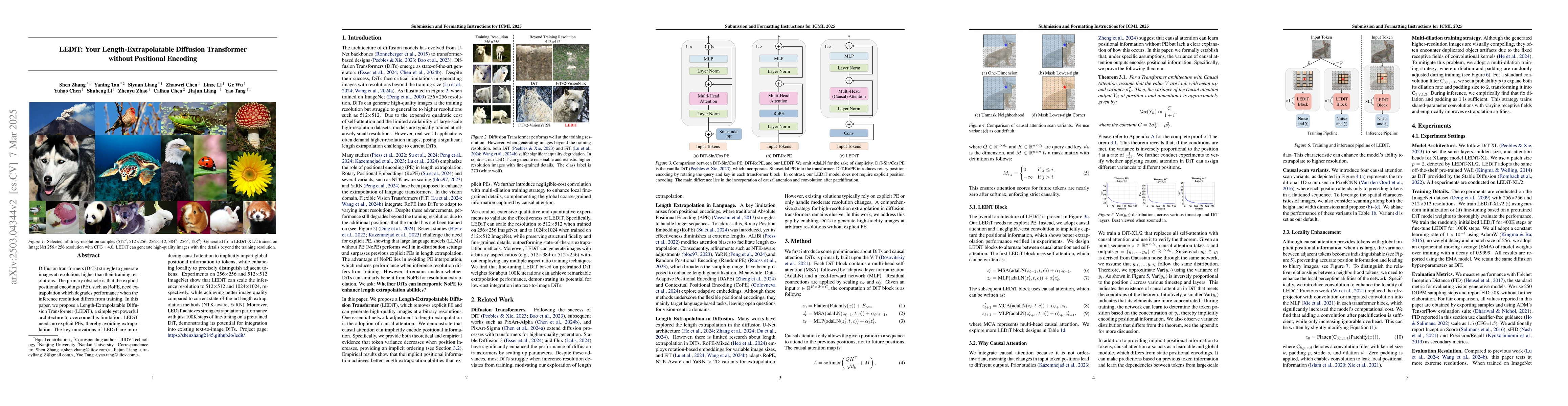Thumbnail for LEDiT: Your Length-Extrapolatable Diffusion Transformer without
  Positional Encoding
