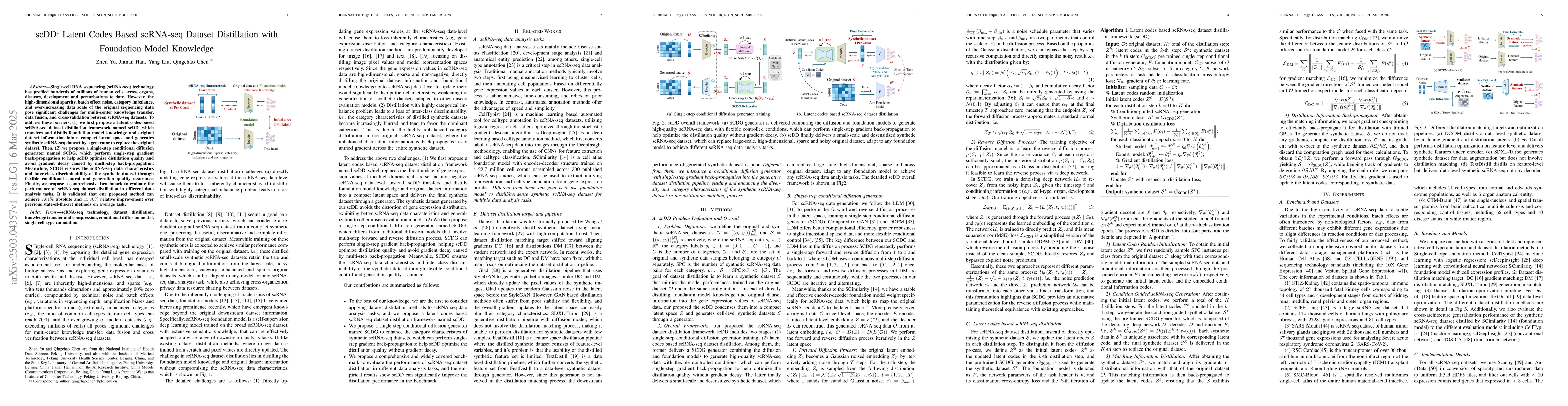 Thumbnail for scDD: Latent Codes Based scRNA-seq Dataset Distillation with Foundation
  Model Knowledge