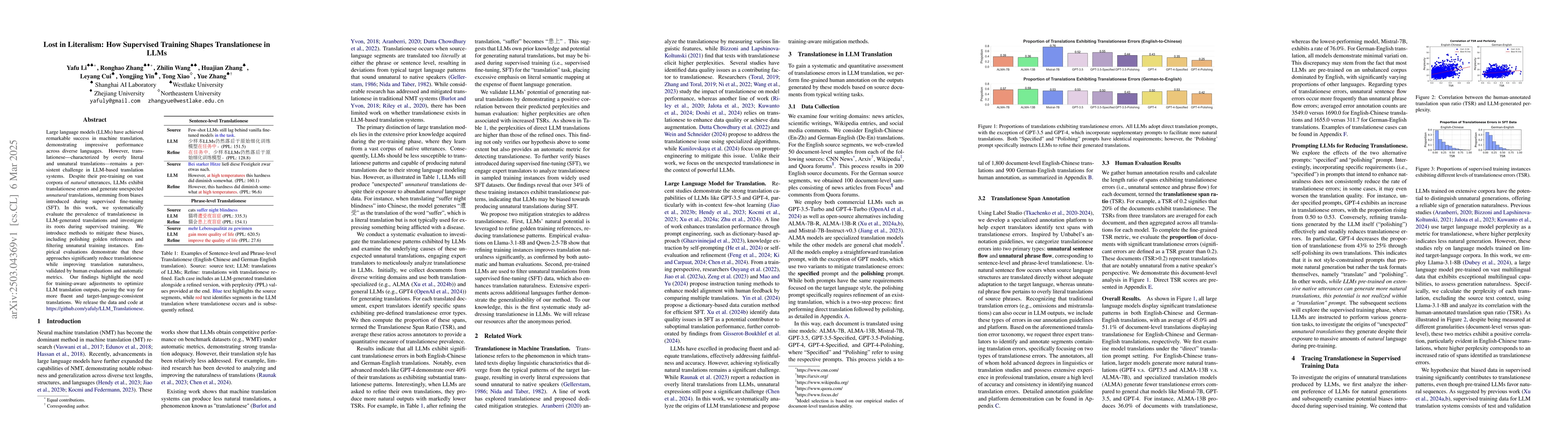 Thumbnail for Lost in Literalism: How Supervised Training Shapes Translationese in
  LLMs