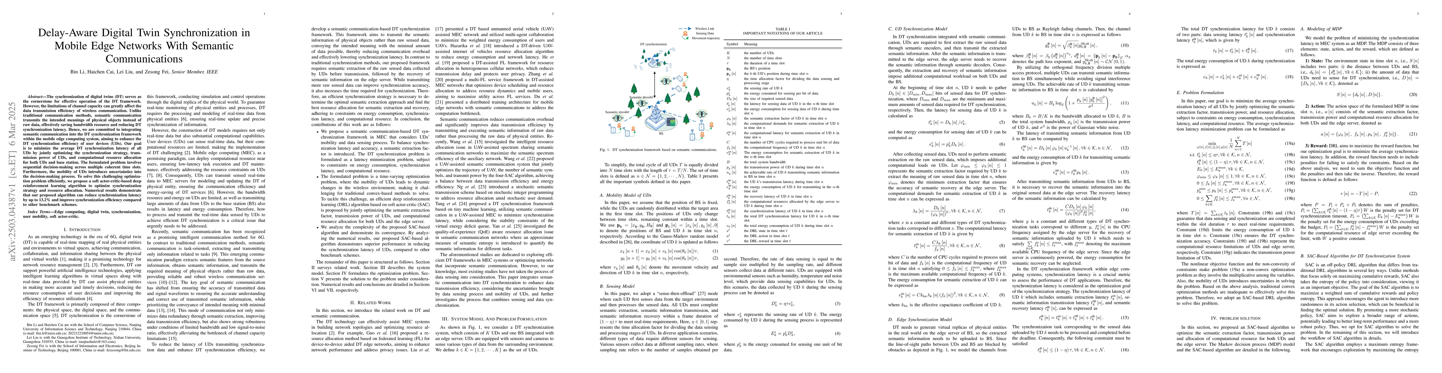 Thumbnail for Delay-Aware Digital Twin Synchronization in Mobile Edge Networks with
  Semantic Communications