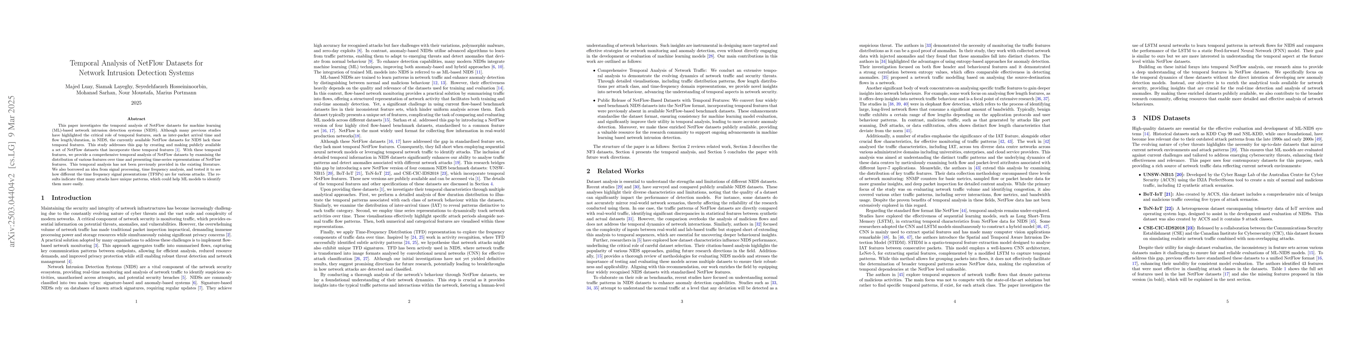 Thumbnail for Temporal Analysis of NetFlow Datasets for Network Intrusion Detection
  Systems