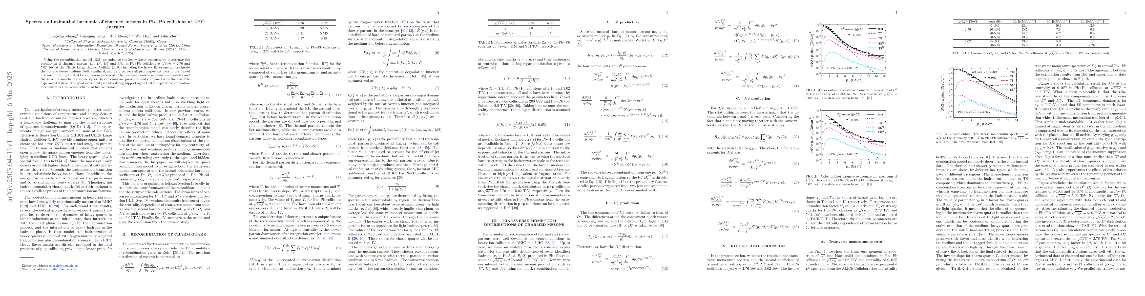 Thumbnail for Spectra and azimuthal harmonic of charmed mesons in Pb+Pb collisions at
  LHC energies
