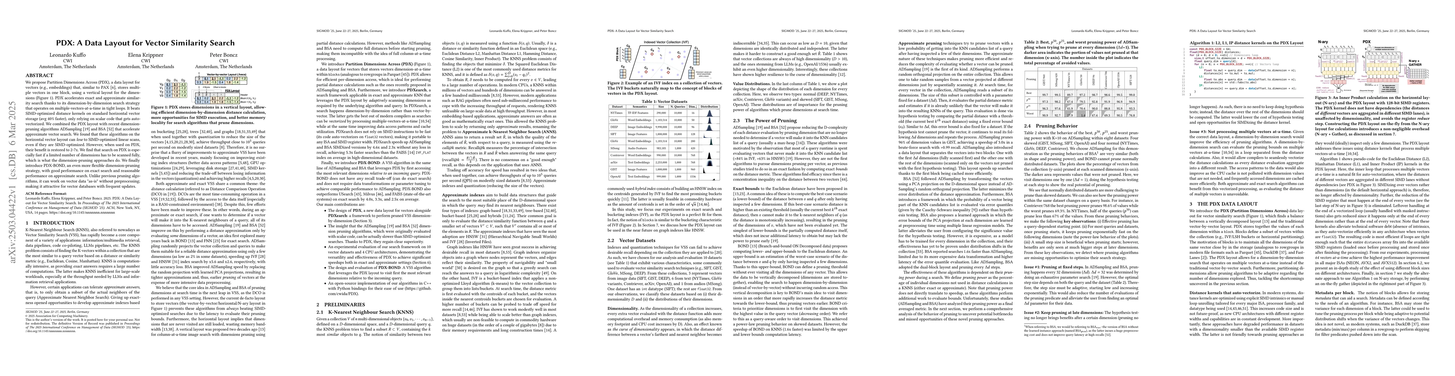 Thumbnail for PDX: A Data Layout for Vector Similarity Search