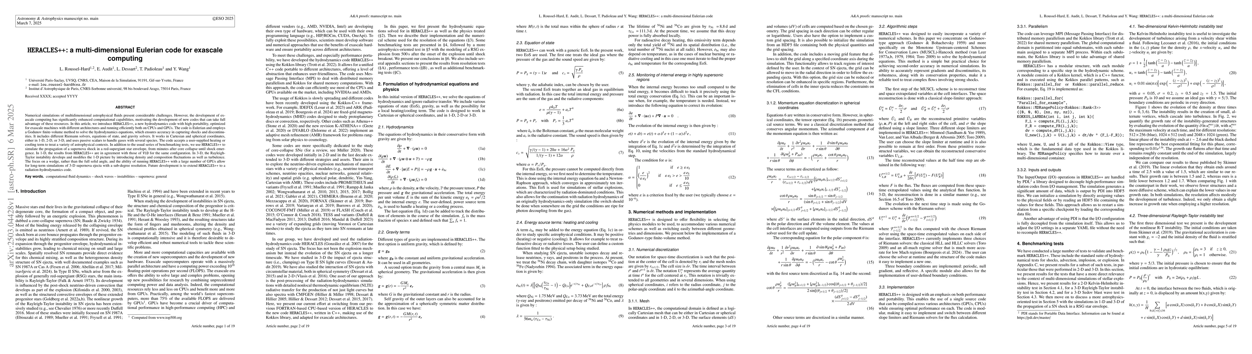 Thumbnail for HERACLES++: a multi-dimensional Eulerian code for exascale computing