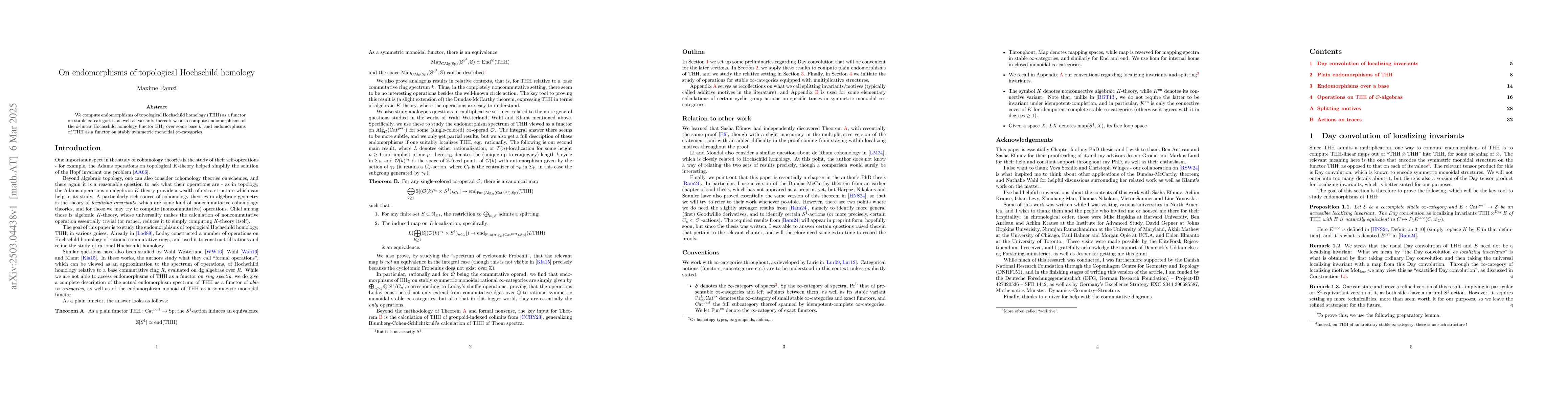 Thumbnail for On endomorphisms of topological Hochschild homology