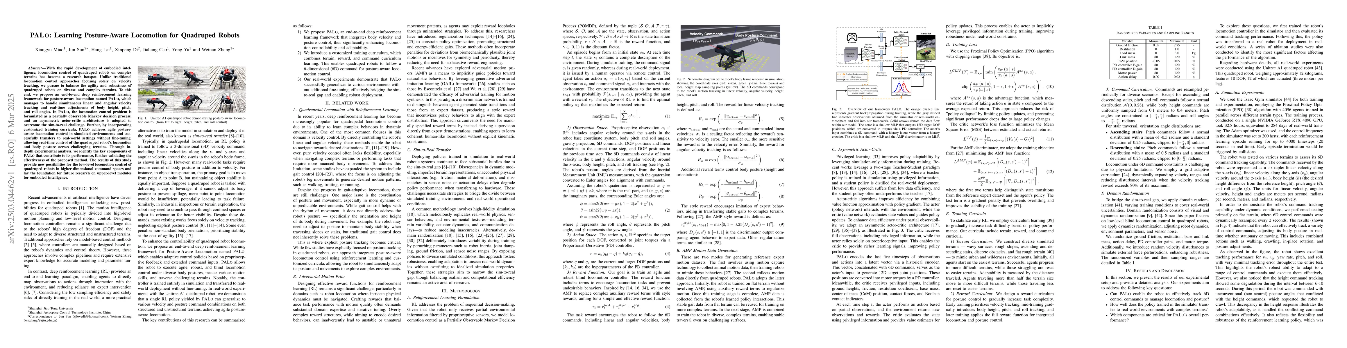 Thumbnail for PALo: Learning Posture-Aware Locomotion for Quadruped Robots
