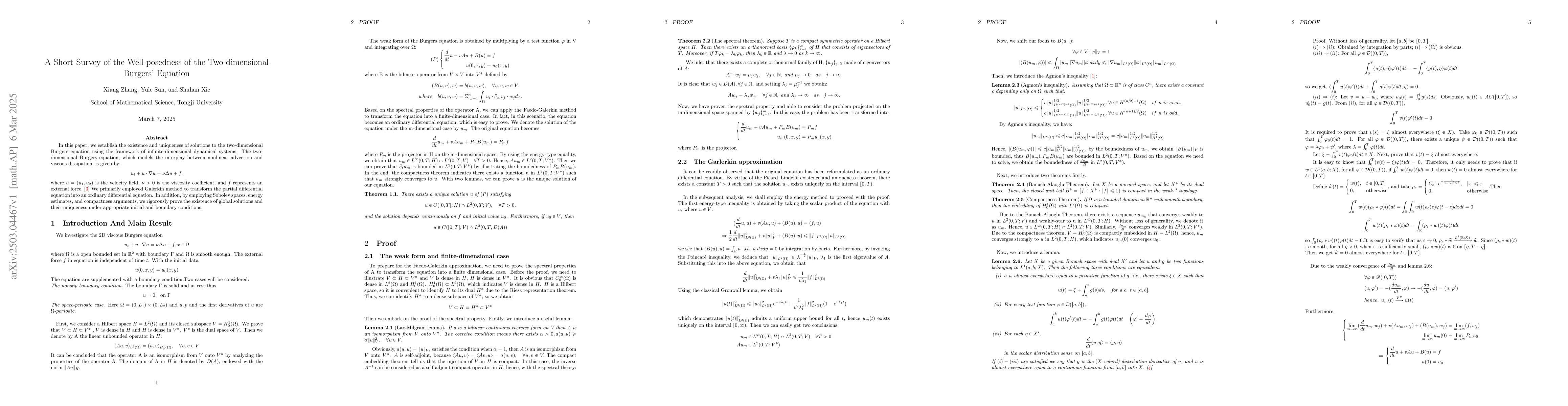 Thumbnail for A Short Survey of the Well-posedness of the Two-dimensional Burgers'
  Equation