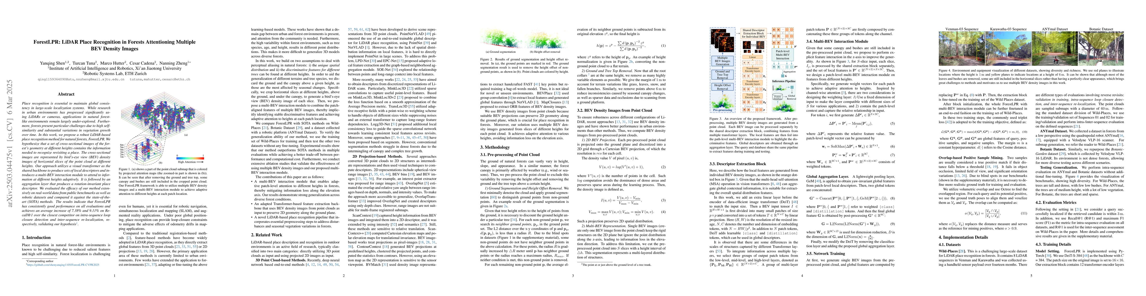 Thumbnail for ForestLPR: LiDAR Place Recognition in Forests Attentioning Multiple BEV
  Density Images