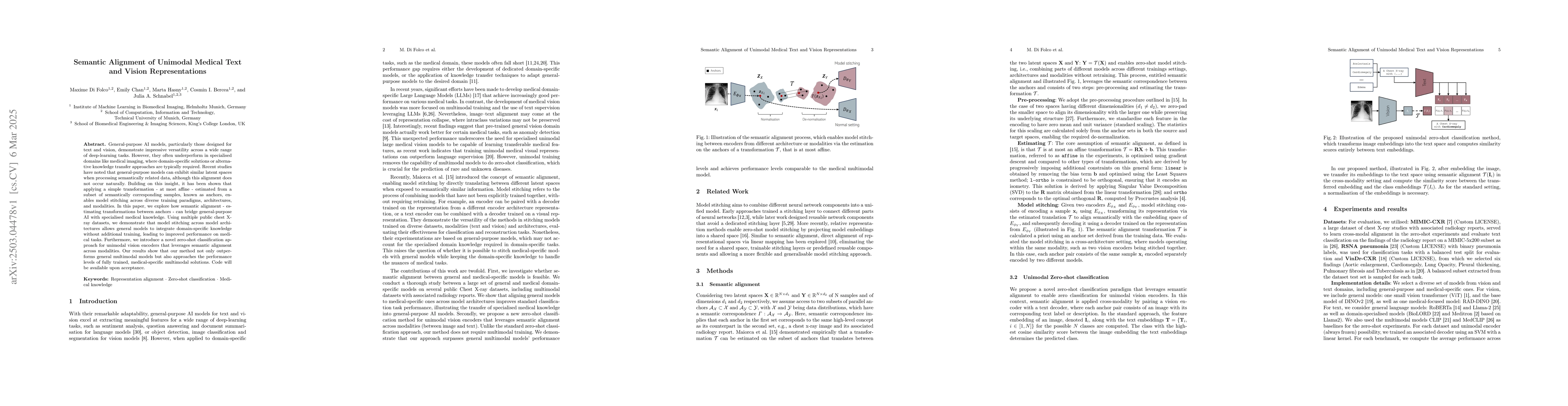 Thumbnail for Semantic Alignment of Unimodal Medical Text and Vision Representations