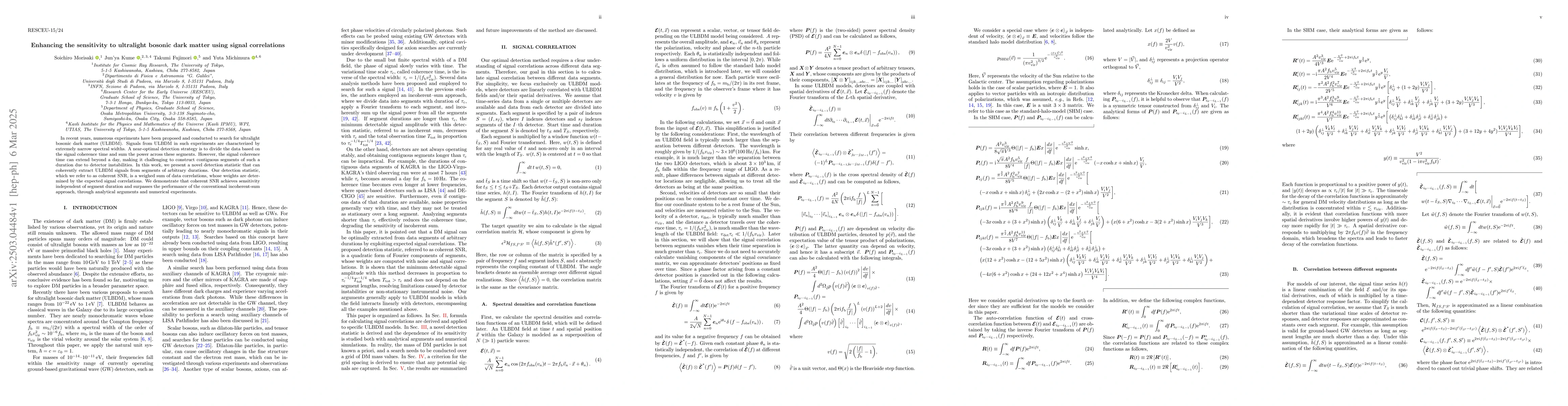 Thumbnail for Enhancing the sensitivity to ultralight bosonic dark matter using signal
  correlations